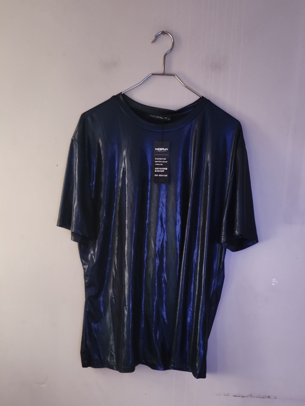 Men's NEEPUN Glossy Black Short-Sleeve Tee